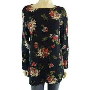 Carole Little 4 Floral Blouse Top Rayon